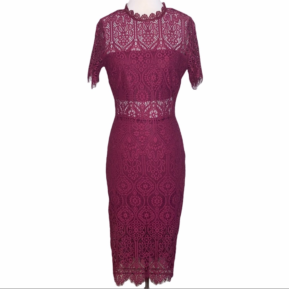 just me Lace Cutout Midi Dress, M